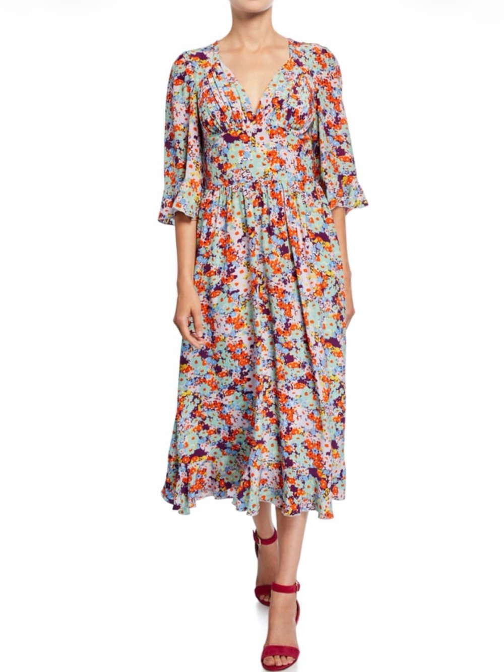 Stine Goya Evelyn Silk Midi Dress Red Daffodils M
Wedding Guest Garden Party